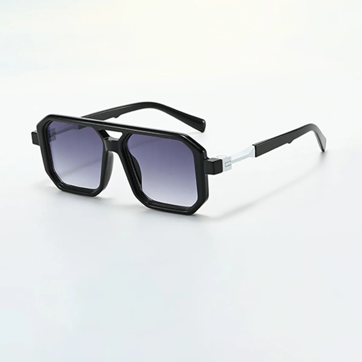 Unisex Transparent Black Square Anti-Blue Light Glasses
