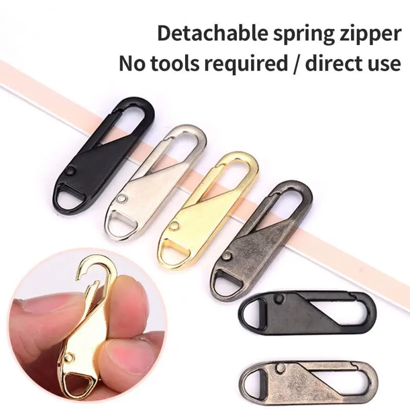 5/10Pcs 지퍼 당겨 교체 지퍼 수리 키트 지퍼 슬라이더 탭 지퍼 해결사 금속 지퍼 머리 DIY 바느질 공예