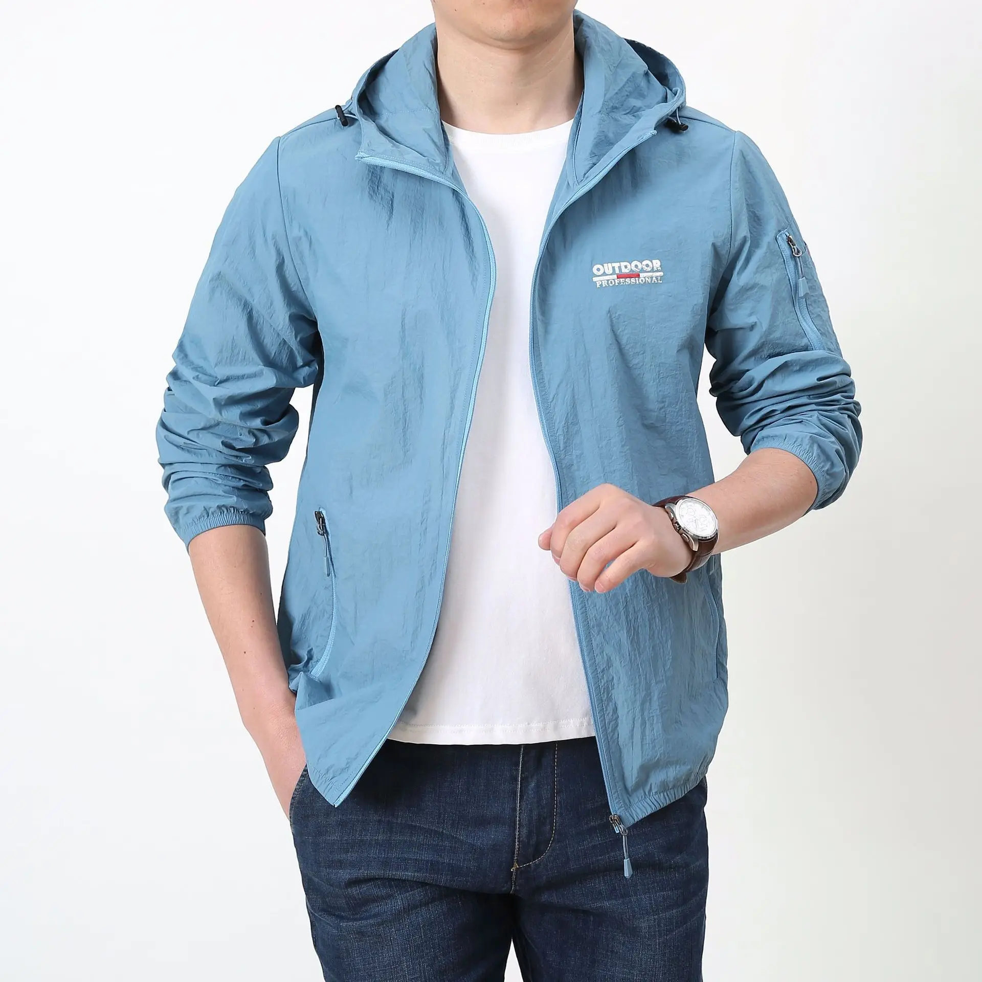 SuperlightSunProtectionJacketsforMenTeenagersOutdoorHoodedAnti