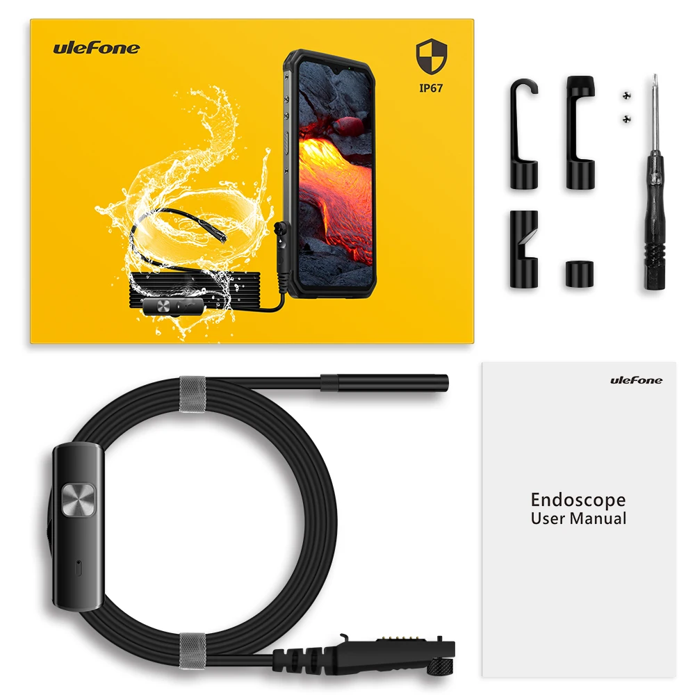 Ulefone Endoscope E1 IP67 Waterproof 3 in 1 Endoscope for Ulefone Power Armor 21 / 19 / 18T / 16 Pro / 13 / Armor Pad 6