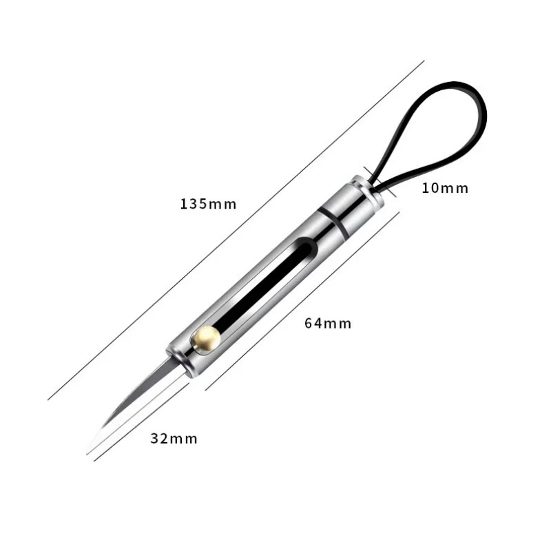 Edelstahl Express Messer Schlüsselbund Anhänger Schneiden Werkzeug Multifunktionale Utility Messer Outdoor selbstverteidigung Auspacken Werkzeug – Detail 4