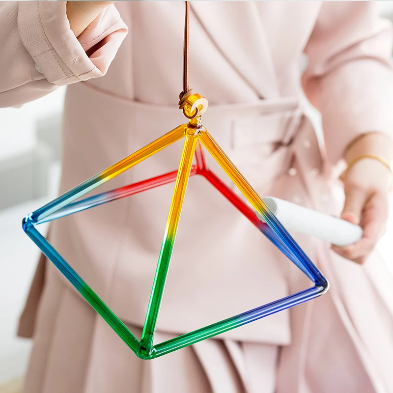 7 8 9 10 inch rainbow colors quartz crystal singing pyramid for sound therapy quartz crystal pyramid