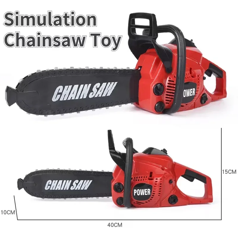 Big Size Electronic Chainsaw Toys Kids Pretend Play Toy Power Rotating Chainsaw With Sound Electric Repair Tools Toys For Boys 5