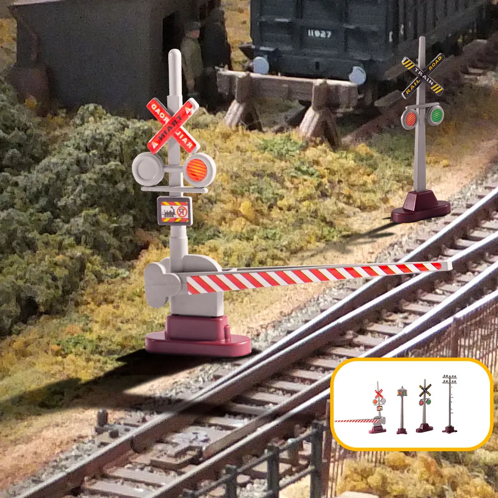 8pcs/lot Miniature Traffic Signs Railroad Scene ABS Plastic Vehicle Toys Railway Train Layout for Diorama 6