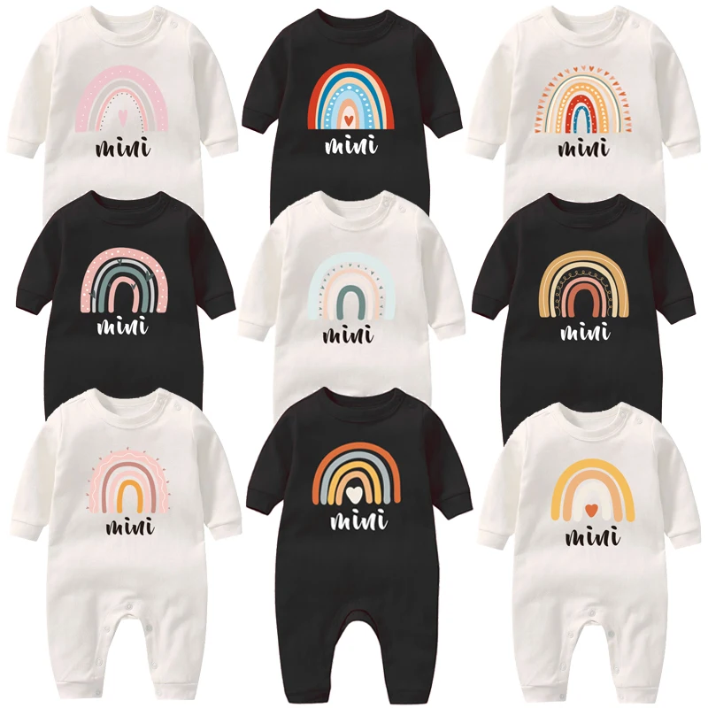 

Infant Baby Bodysuit Long Sleeves Baby Romper Cotton Funny Rainbow Baby Newborn Onesie 0-18M Fashion Baby Boy Girl Jumpsuit