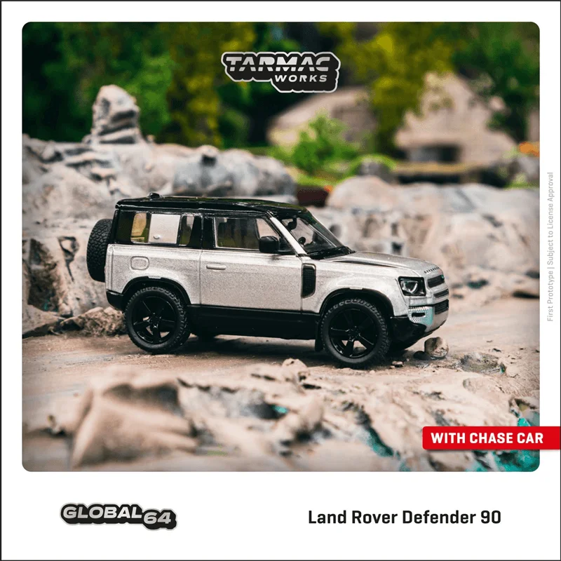 

Tarmac Works 1:64 Land Rover Defender 90 Silver Metallic Diecast Model Car
