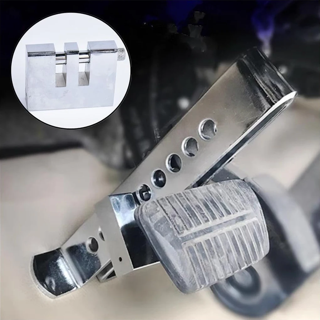 Car Clutch Lock Universal Auto Steering Wheel Brake Pedal Lock Throttle Security Steel Stainless Anti-Theft Tool Pedal Car Tool