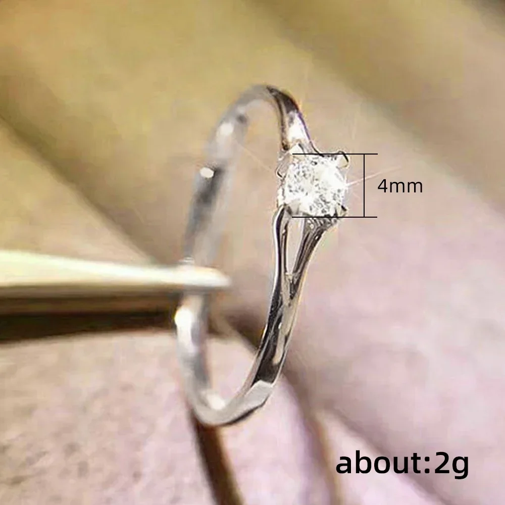 Women's Wedding Rings 4MM Cubic Zirconia Female Finger Accessory Engagement Bands Jewelry wedding rings womens ring finger rings jewelry rings ring jewelry