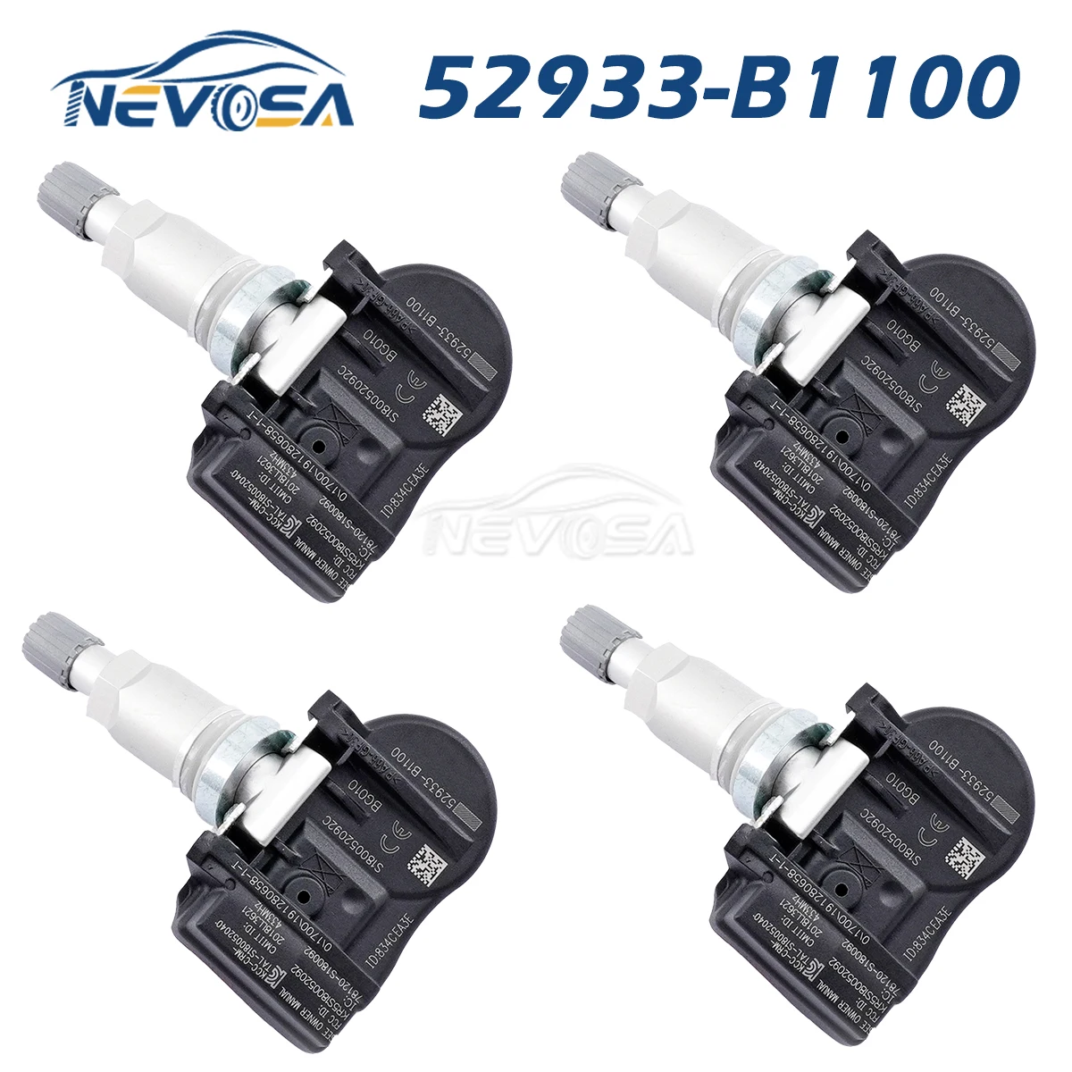 

Nevosa 52933-B1100 TPMS For Hyundai Santa fe Accent Genesis Kia Sorento Rio Carens Ceed Tire Pressure Pressure Sensor 4PCS