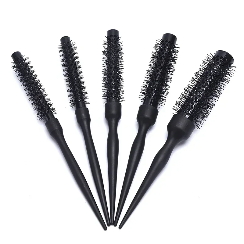 

1pcs Black Curly Round Roll Hair Brush Comb Aluminum Tube Professional Hairdresser Comb Barbers Accessories Styling Tool