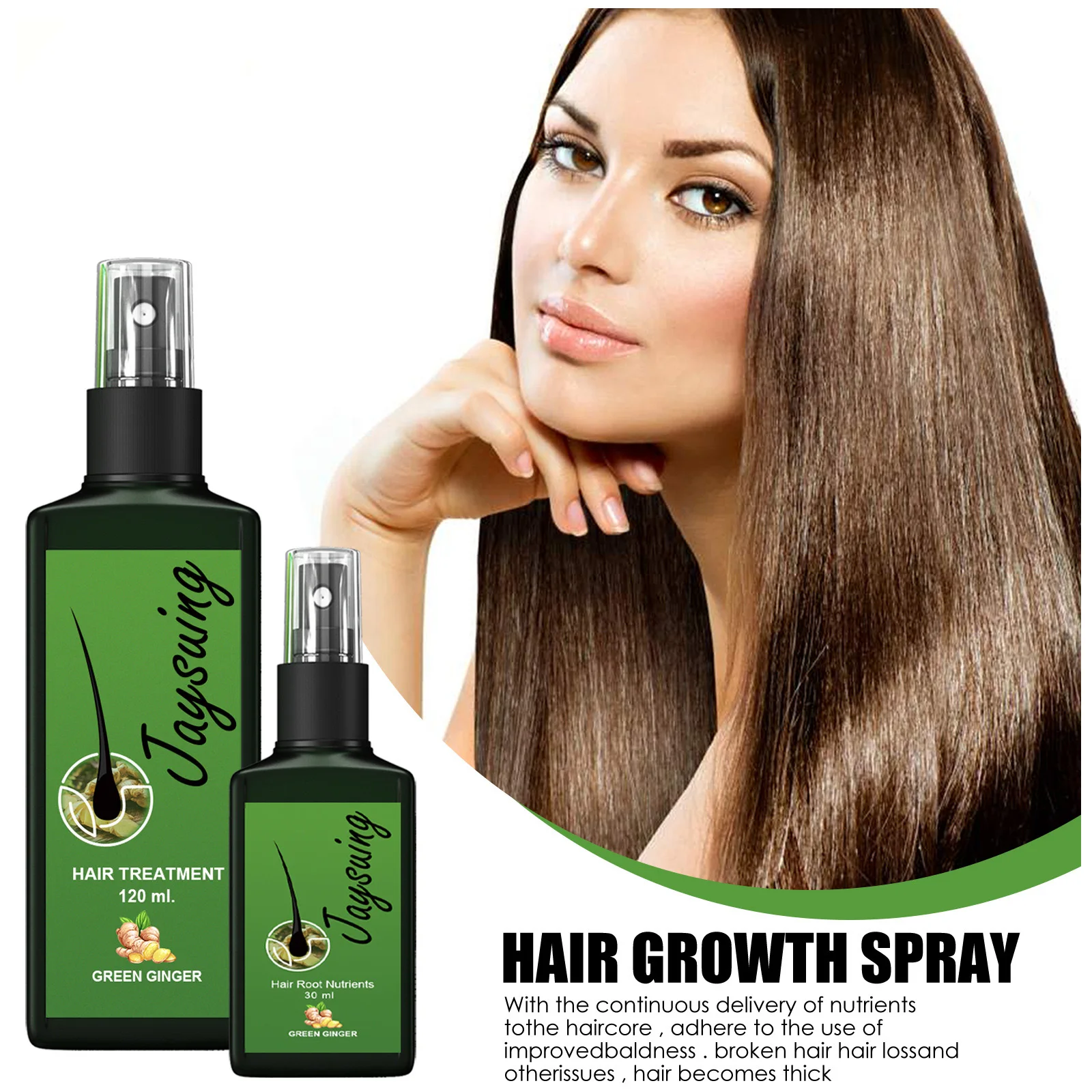Ginger-Infused Hair Strengthening Serum & Nourishing Scalp Treatment