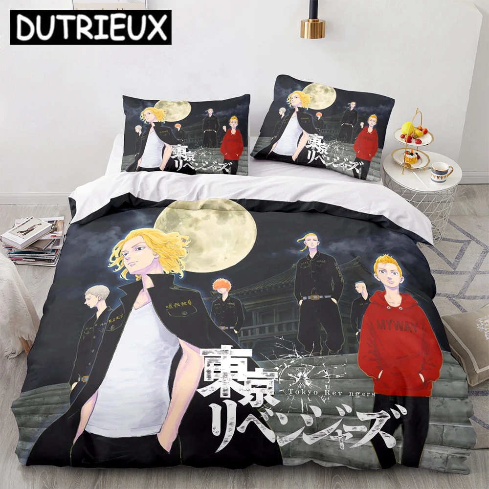 

Anime Tokyo Revengers Ryuguuji Ken Sano Manjiro Duvet Cover Cartoon Bedding Sets Bed Set Quilt Comforter Covers Home Textiles