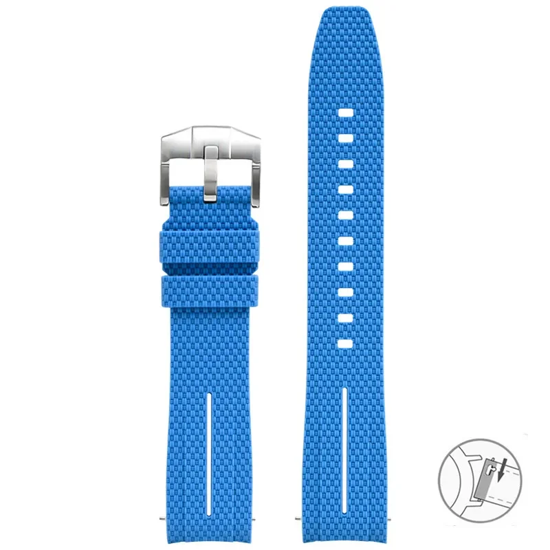 Curved End Silicone Quick Release Watch Band - 20mm Rubber Strap
