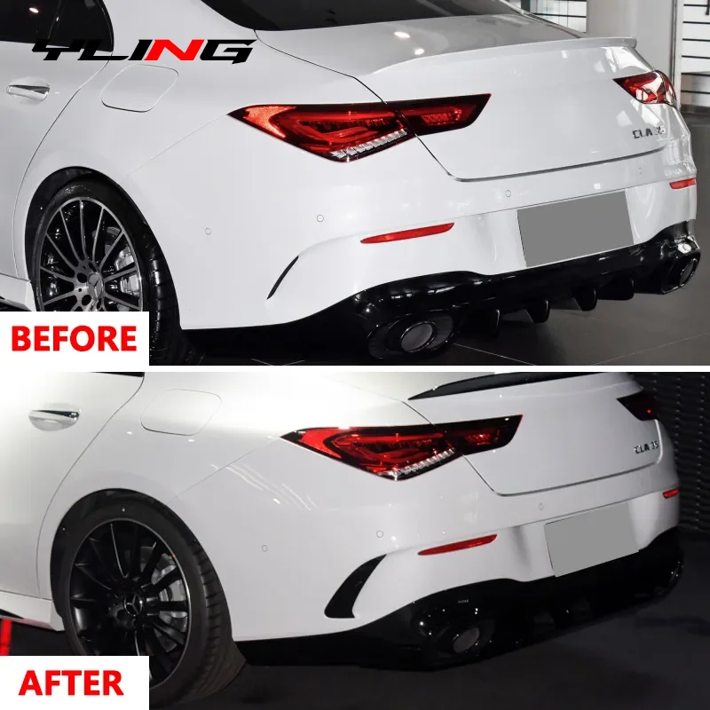 메르세데스 벤츠 CLA-클래스 C118 CLA35 CLA45 AMG 2019+ 차량용 리어 범퍼 스포일러 에어벤트 커버 글로스 블랙 카본 루프