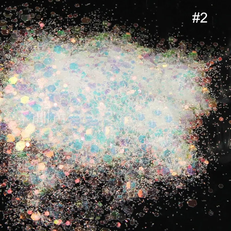 50g Laser Nail Glitters Mix 4 Colour Holographic Iridescent Glitter for Nail art Design Rainbow Glitters DIY Glitter Powder