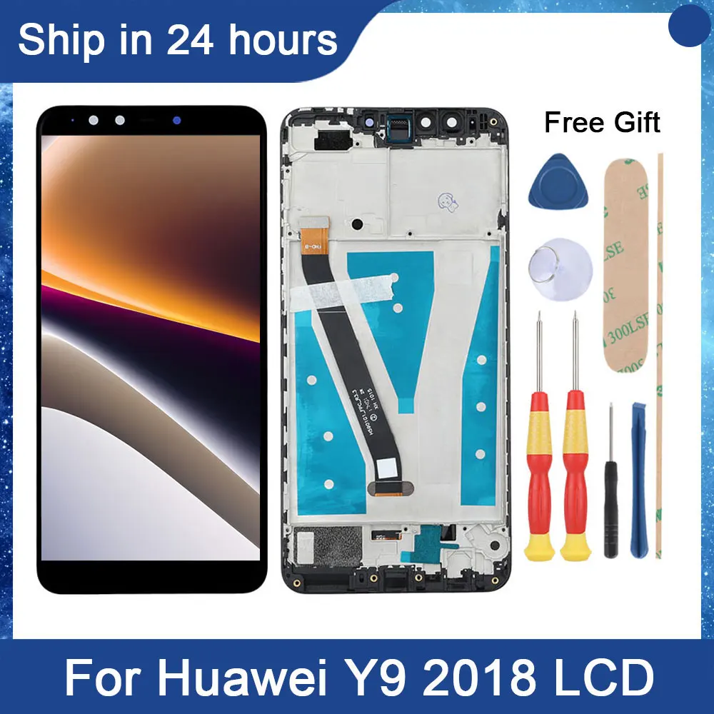 AiNiCole 5.93'' For Huawei Y9 2018 LCD Display Touch Screen Digitizer Assembly Enjoy 8 Plus FLA-L22 LX2 LCD Screen Replacement