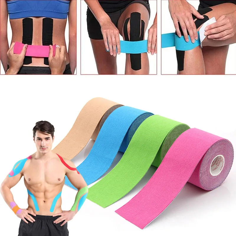 

5 Size Kinesiology Tape Muscle Bandage Sports Cotton Elastic Adhesive Strain Injury Tape Knee Muscle Pain Relief Stickers