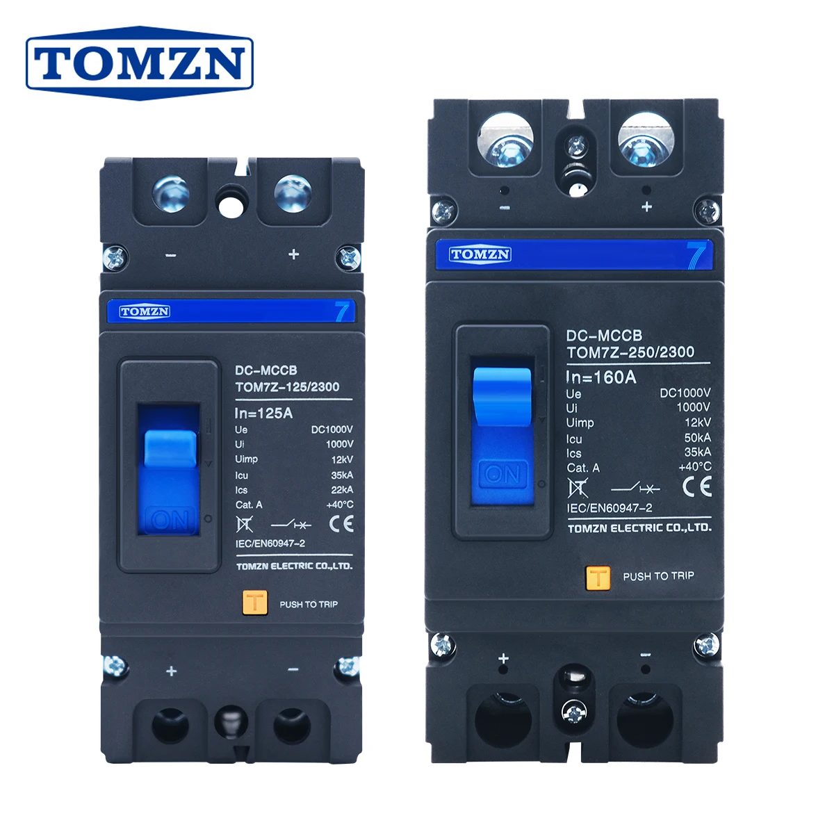 Tomzn-disjuntor Solar em Caixa Moldada Proteção contra Sobrecarga Protetor de Interruptores para Fotovoltaicos Solares Mccb 2p dc 1000v dc
