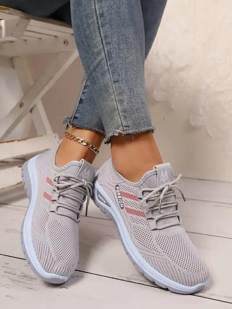 Women’s flying woven mesh slip‑on walking shoes with anti‑slip sole 5