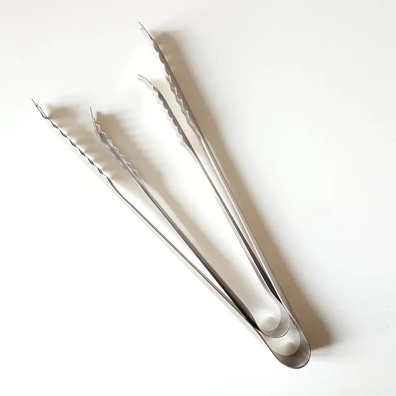 15cm/19cm V-shape Stainless Steel Ice Tong Square Sugar Clip Food Barbecue Bread Clip Non-magnetic Canteen Bar Kitchen Tools