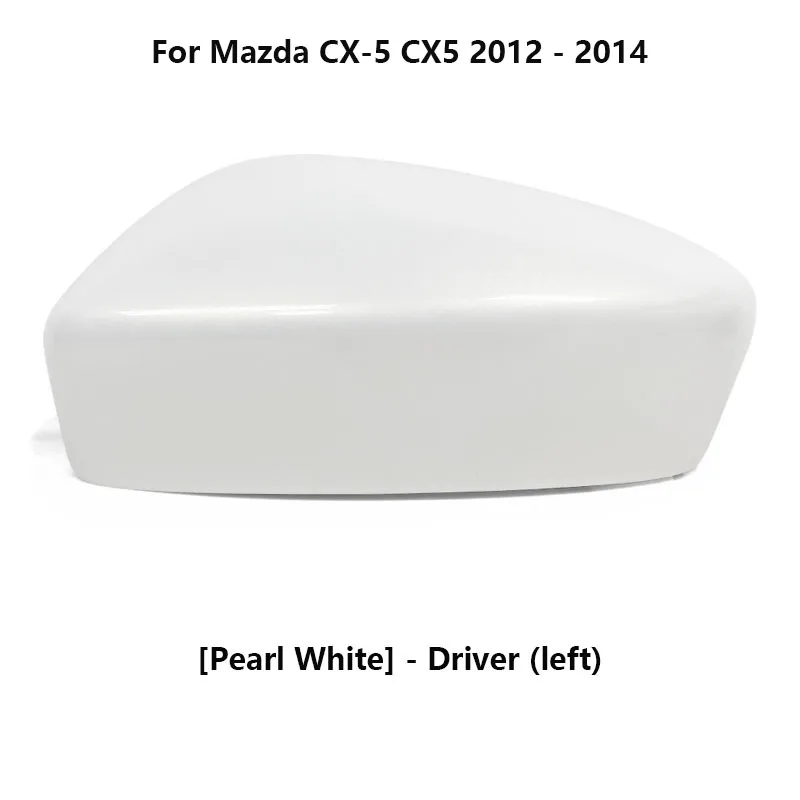 Left Side Mirror Cover For 2013-2014 Mazda CX-5 | White Finish | Direct Fit