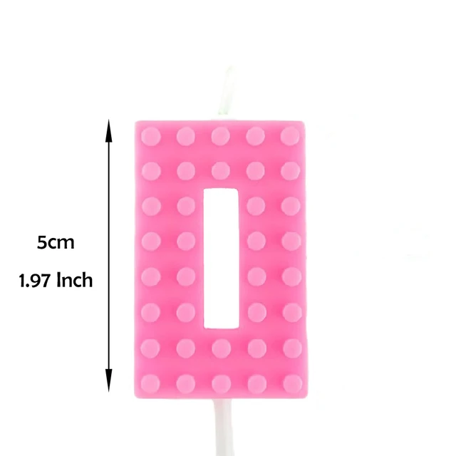 Bougie numérique colorée en bloc de pixels, 1 pièce, pour décoration de gâteaux et de cupcakes, chiffres 0-9, dégradé de souhaits, robe de Table à Dessert pour fête 6