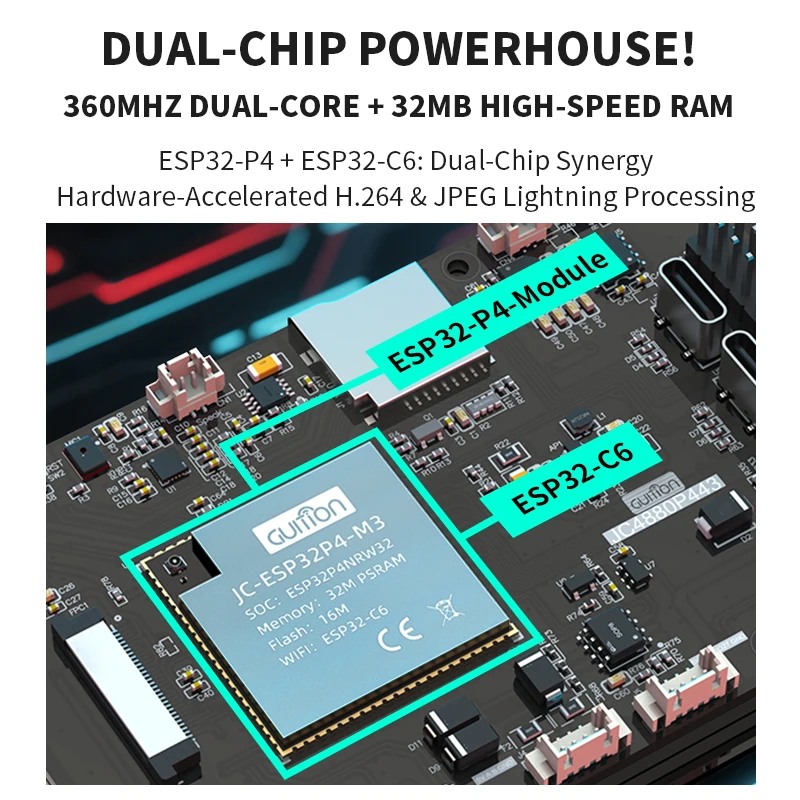 รูปสินค้า แผงพัฒนาจอสัมผัส 4.3 นิ้ว ESP32-C6