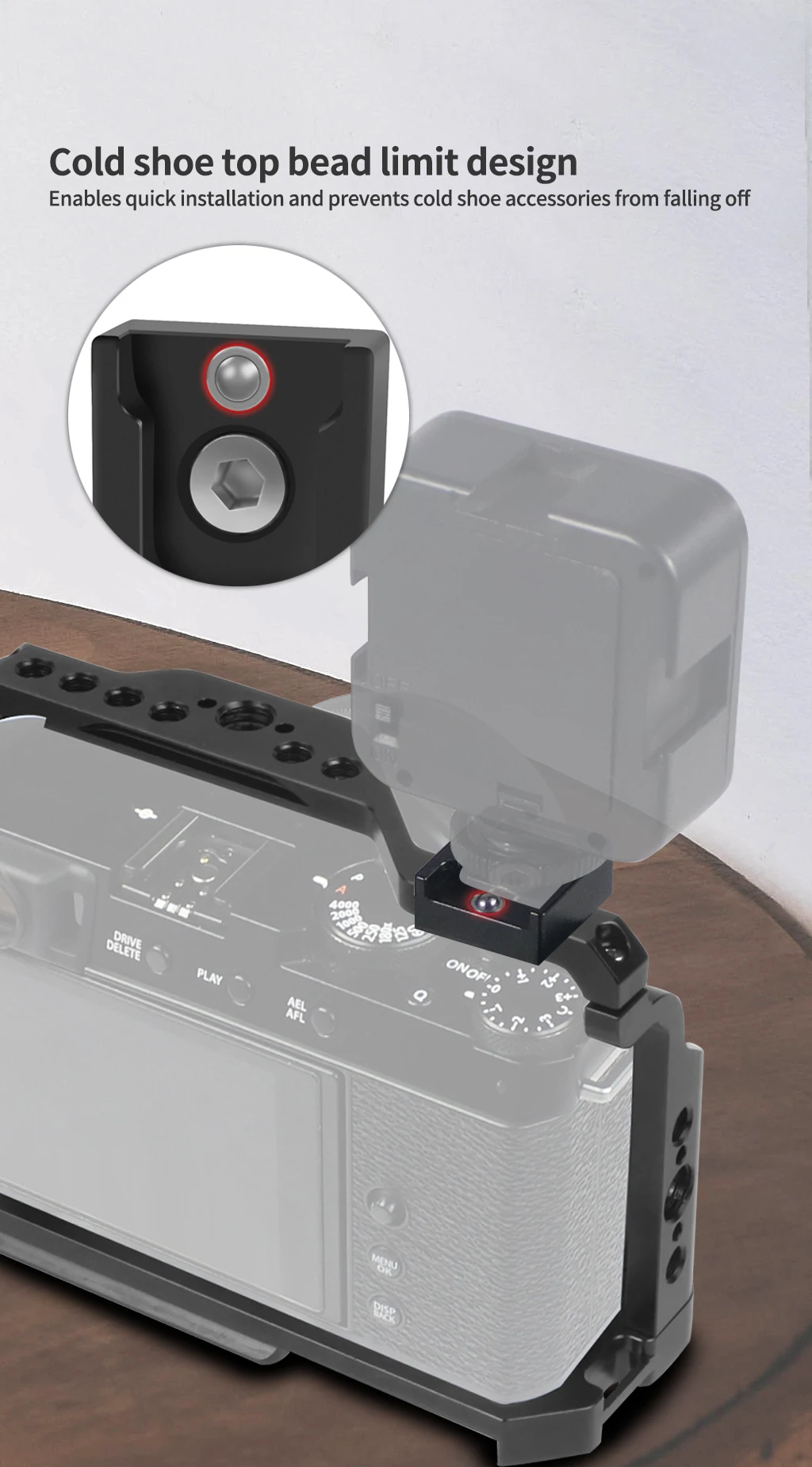 Description Picture 4 of itemQuick Release Plate 1/4" Cold Shoe Mount for DSLR Camera Cage Rig Video LED Light Mic Stand Monitor Mount Magic Arm Connector