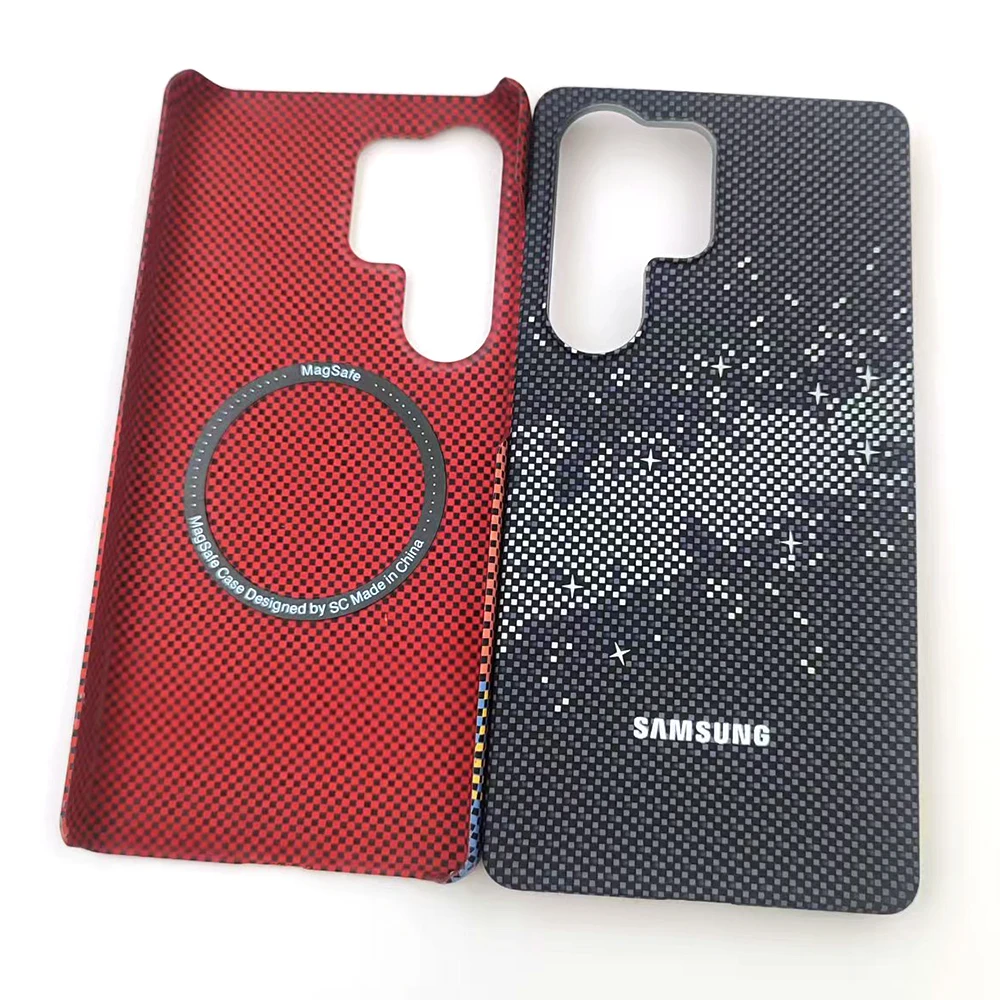 Carbon Fiber Wireless Charging Magnetic Case with Enhanced Protection