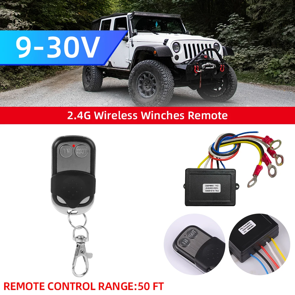 12V 24V Car Hand Held Digital Wireless Winches Remote Control Recovery