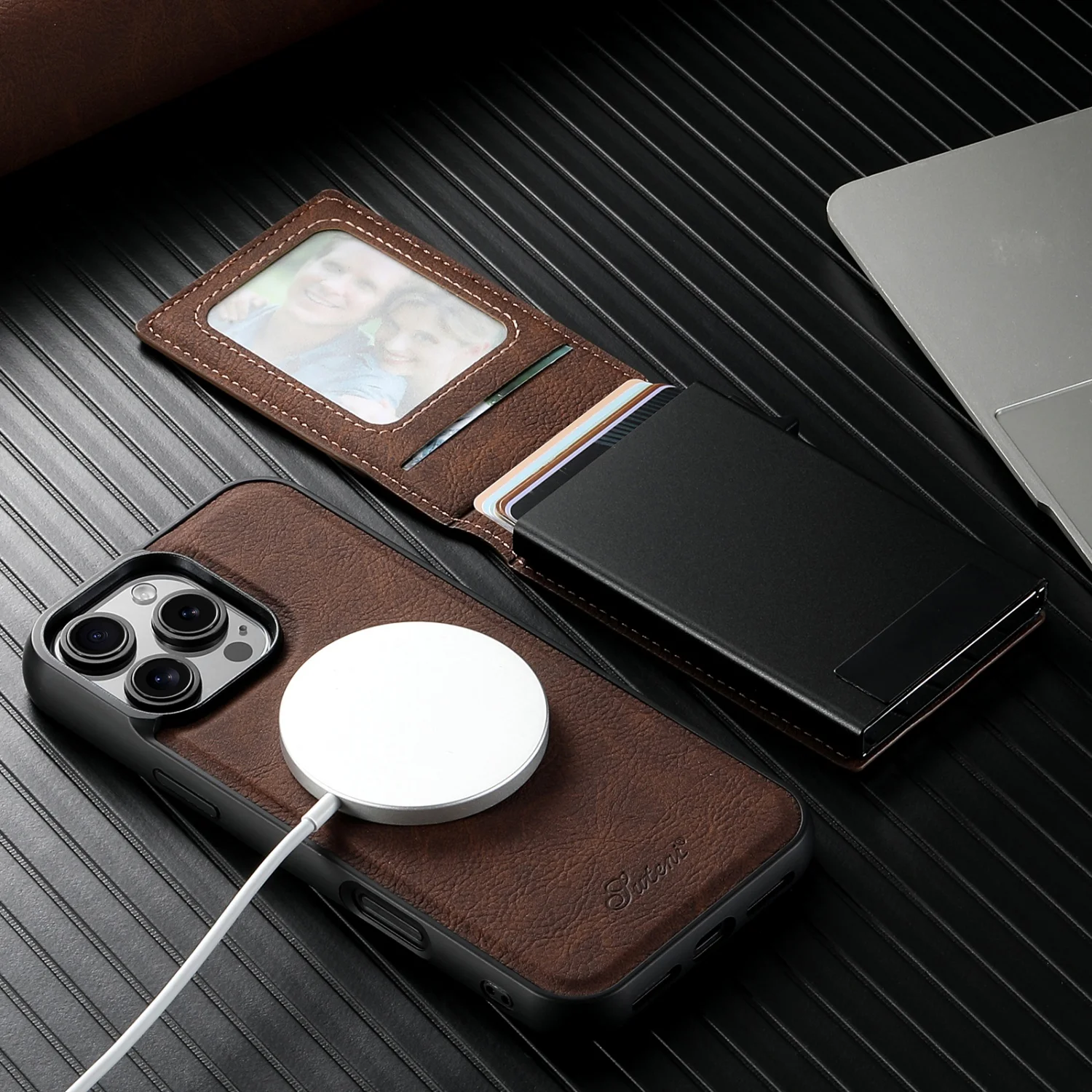 All-Inclusive Magnetic Card Holder TPU Leather Phone Case