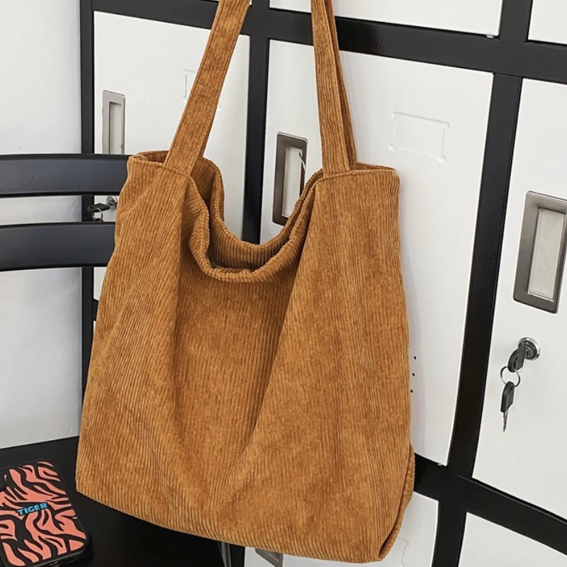 

Сумка на плечо Женская Вельветовая, Модный трендовый саквояж на плечо в стиле ретро, вместительная сумочка на плечо для покупок