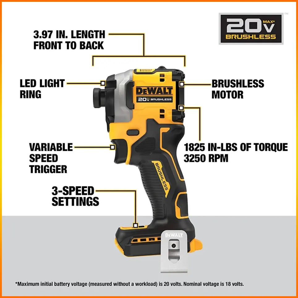 Dewalt Dcf850 18v/20v Cordless Electric Screwdriver 205nm Brushless