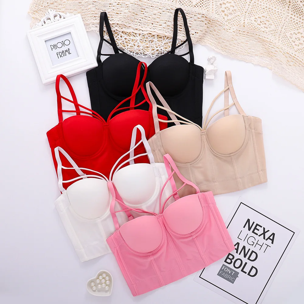 

Women's Sexy Open Back Bra Solid Color Underwear Club Wear Prom Party Underwear Leisure Lady Wear Strape 1 Piece