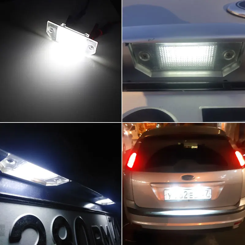 LED Car Light DC12V 6W 24 LED White License Number Plate Fit Ford Focus 2 C-Max