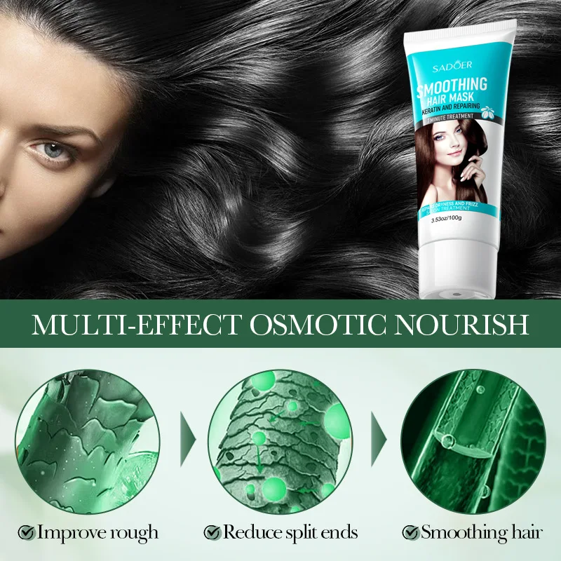 SADOER One-Minute Oil Keratin Smooth Repair Hair Mask Improves Frizz and Repairs Damaged Hair