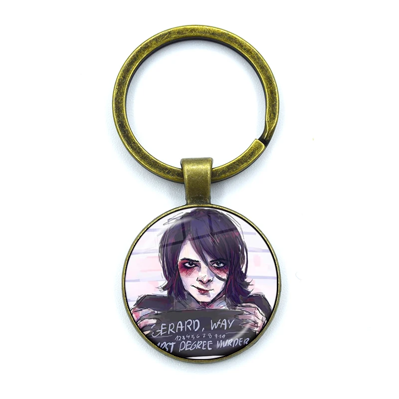 My Chemical Romance Punk Glass Pendant Keychain Souvenir