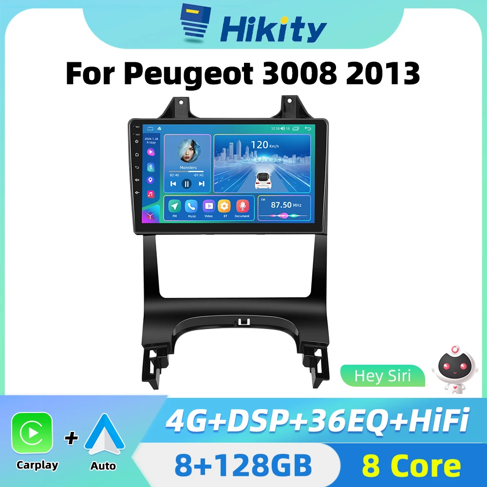 Hikity 2 Din Autoradio Android Per Peugeot 3008 2013 Auto Stereo Radio Carplay Auto Navigazione Android Gps Dsp Wifi
