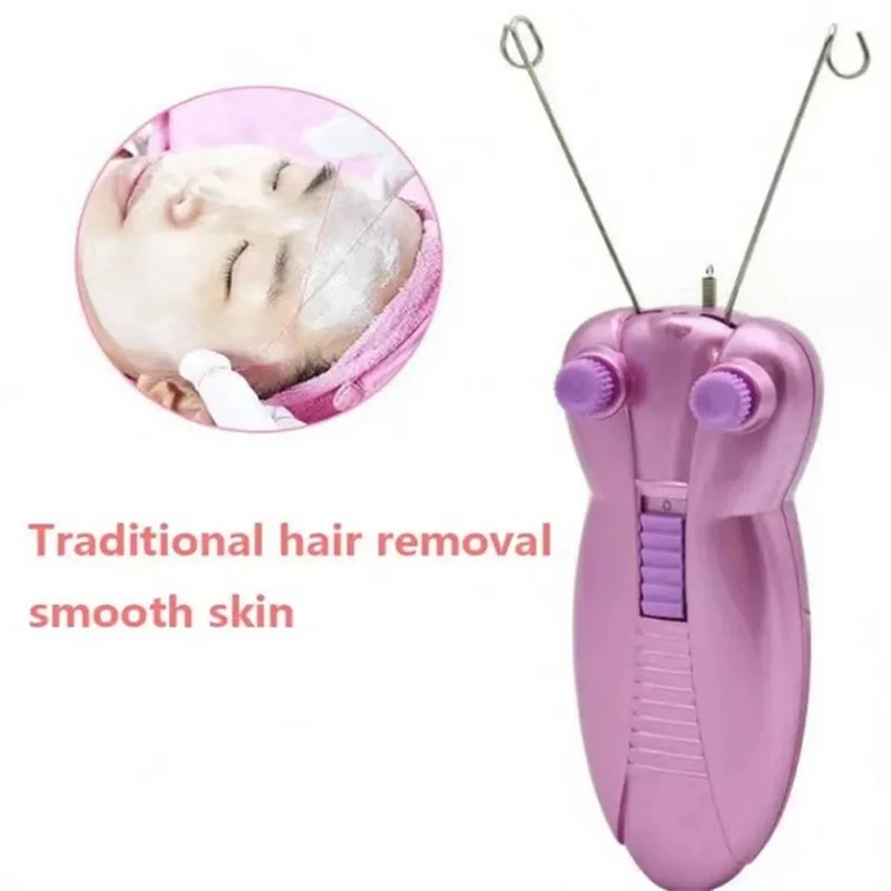 EU Plug Pink Electric Hair Remover Body Facial Hair Removal Defeatherer Women Epilator For Body Leg Arm Cotton Thread Depilator
