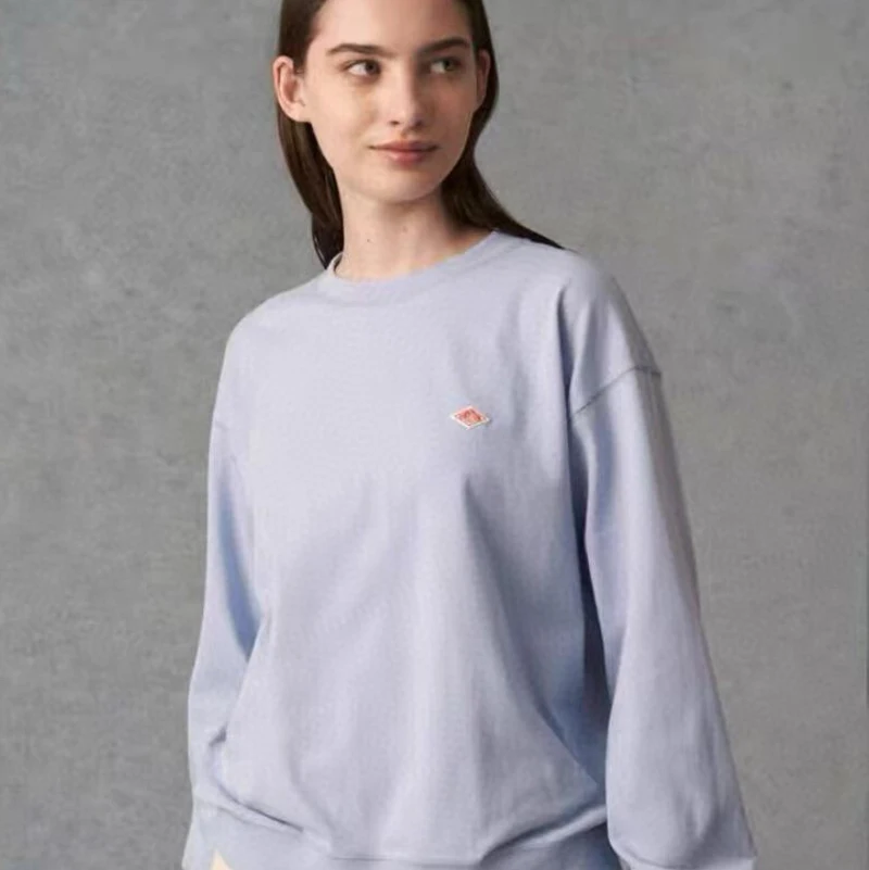 Japanese print autumn and winter new product danton solid color versatile round neck long-sleeved sweater women 3