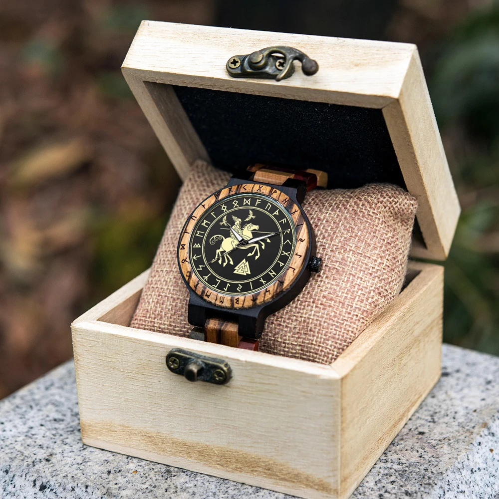 Bobo Bird Viking Houten Horloges Top Japans Quartz Uurwerk