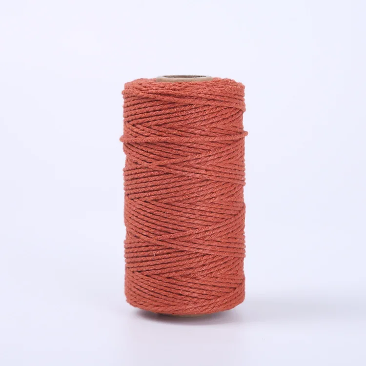 100M/Roll 2mm Cotton Rope Colorful Twine Macrame Cord Rope String Thread DIY Crafts Braided Twisted Cotton Home Textile Decor 