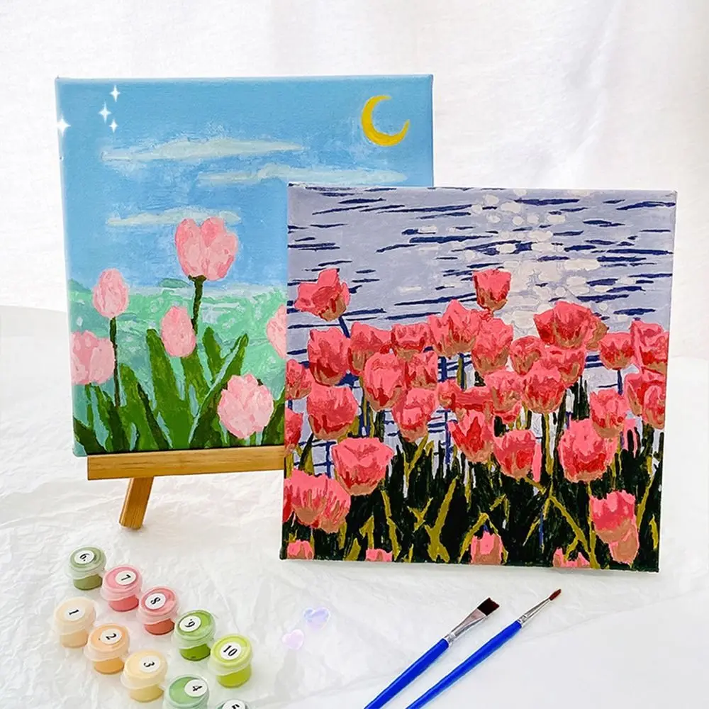 

Birthday Gifts Art Beginner Flower DIY Oil Painting Kits Blank Coloring Kits Handpainted Crafts Painting Supplies