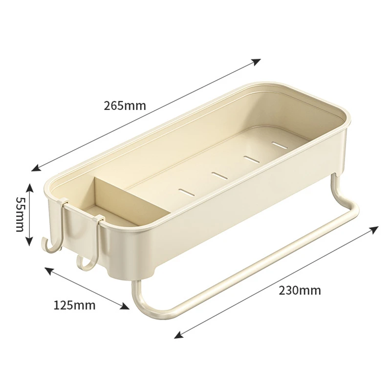 Kitchen Sink Drain Rack Organizer ABS Plastic No Drill Sink Shelf Soap Sponge Holder Dishcloth Towel Rack Filter Basket