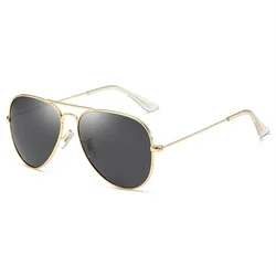 Unisex Classic Polarized Metal Pilot Sunglasses with Prescription Options (Myopia -125)