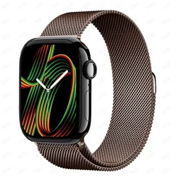 Premium Milanese Mesh Bracelet for Apple Watch - Stainless Steel Strap for iWatch Series (Coffee 9)