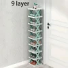 9-Layer Stackable Shoe Cabinet, Green Ultra-Thin Shoe Rack, Suitable for Small Spaces 1