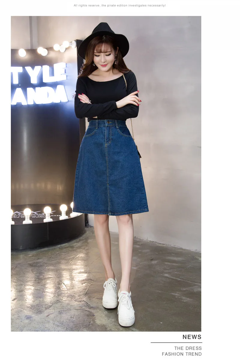 golf skirt JMPRS Vintage spring summer women denim skirts lager size solid A-line knee-length casual jeans ladies cotton 5XL jupe femme nike tennis skirt