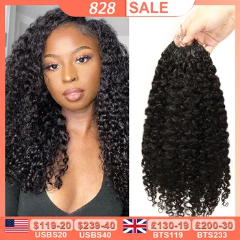 Capelli umani ricci birmani all'uncinetto Estensioni dei capelli all'uncinetto pre-separate senza nodi Capelli umani al 100% Capelli Remy brasiliani a testa piena