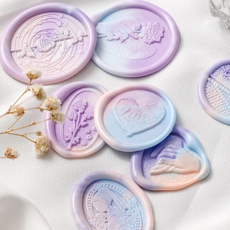 Romantic Love Wax Stamp Head Bride Groom Roses Heart Pattern Sealing Wax Scrapbooking Stamps Wedding Invitations Decoration